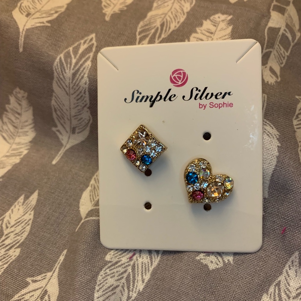 ⭐️ 5 for $25 ⭐️ Colorful Heart and Square Earrings